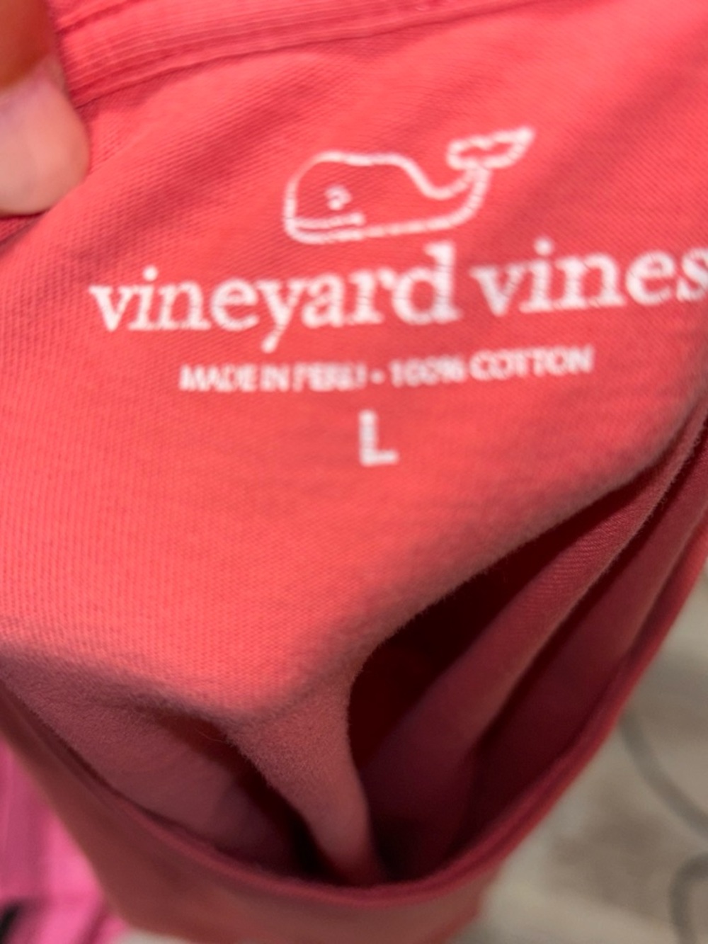 Vineyard Vines Long-Sleeve Pocket Tee in Coral - Picture 5 of 5
